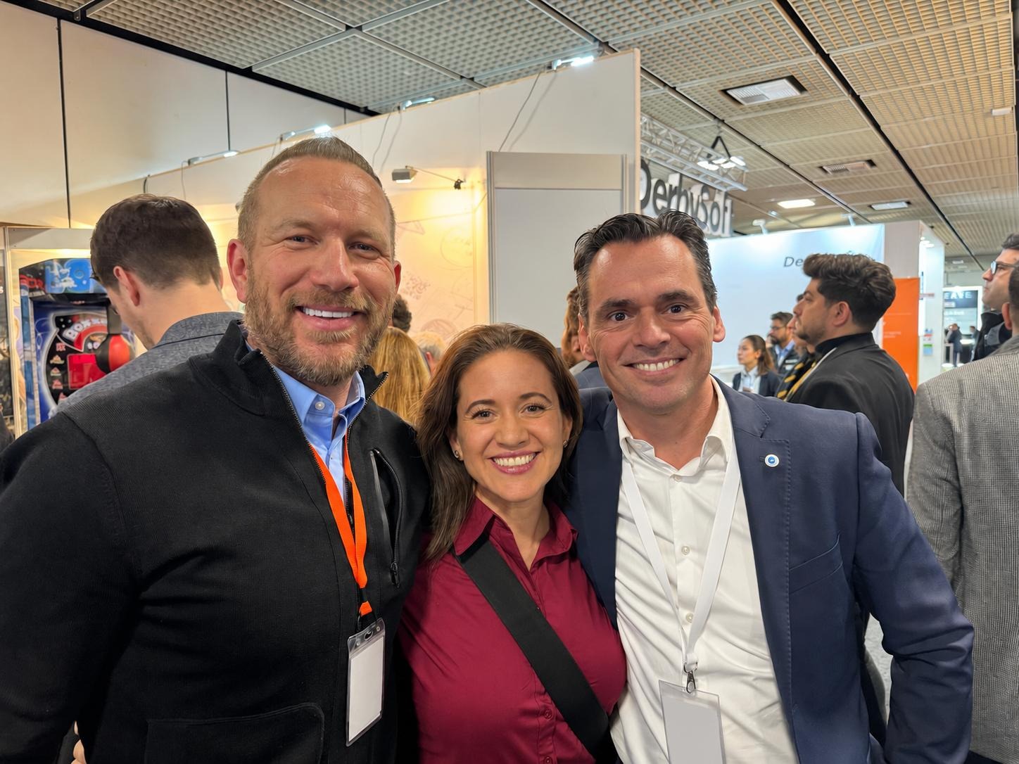 Neil Valentine with the owners of Roibos at ITB Berlin